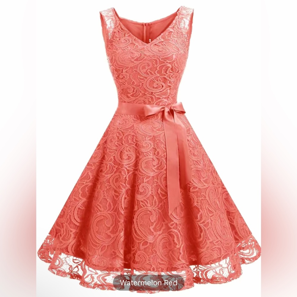 Elegant v-neck lace dress